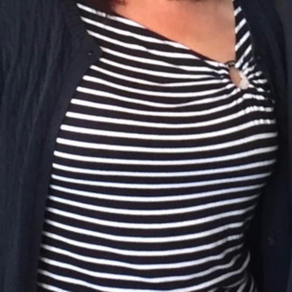 SOLD - Michael Kors Designer Black & White Stripe Jersey - Picture 1 of 8
